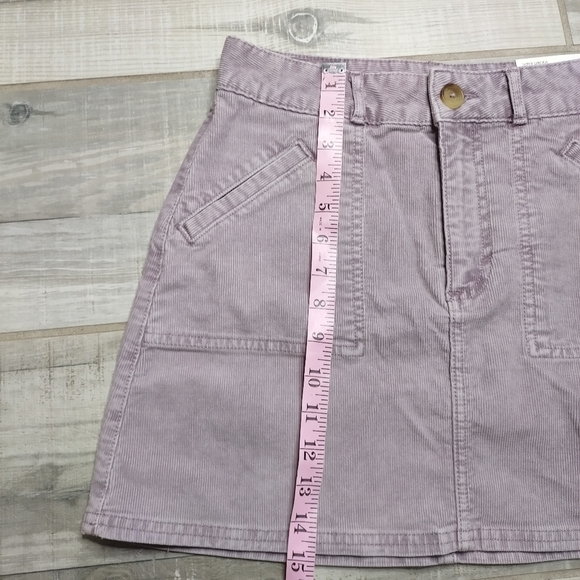 American Eagle Hi-Rise A-Line Skirt Lavender Corduroy Mini - Picture 3 of 9